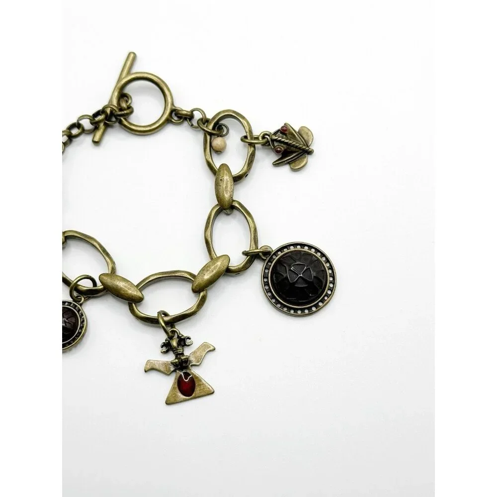 Unsigned Lucky Brand?‎ Charm Bracelet Turtle Frog Mask